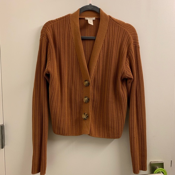 H&M Rust Ribbed Knit Cardigan - Picture 3 of 5